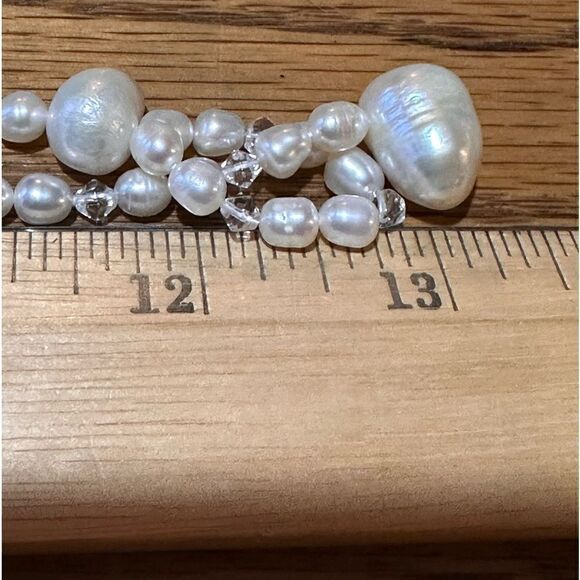 Genuine Freshwater Pearl Lariat Style Necklace & Matching Bracelet (Handcrafted) - Picture 5 of 7